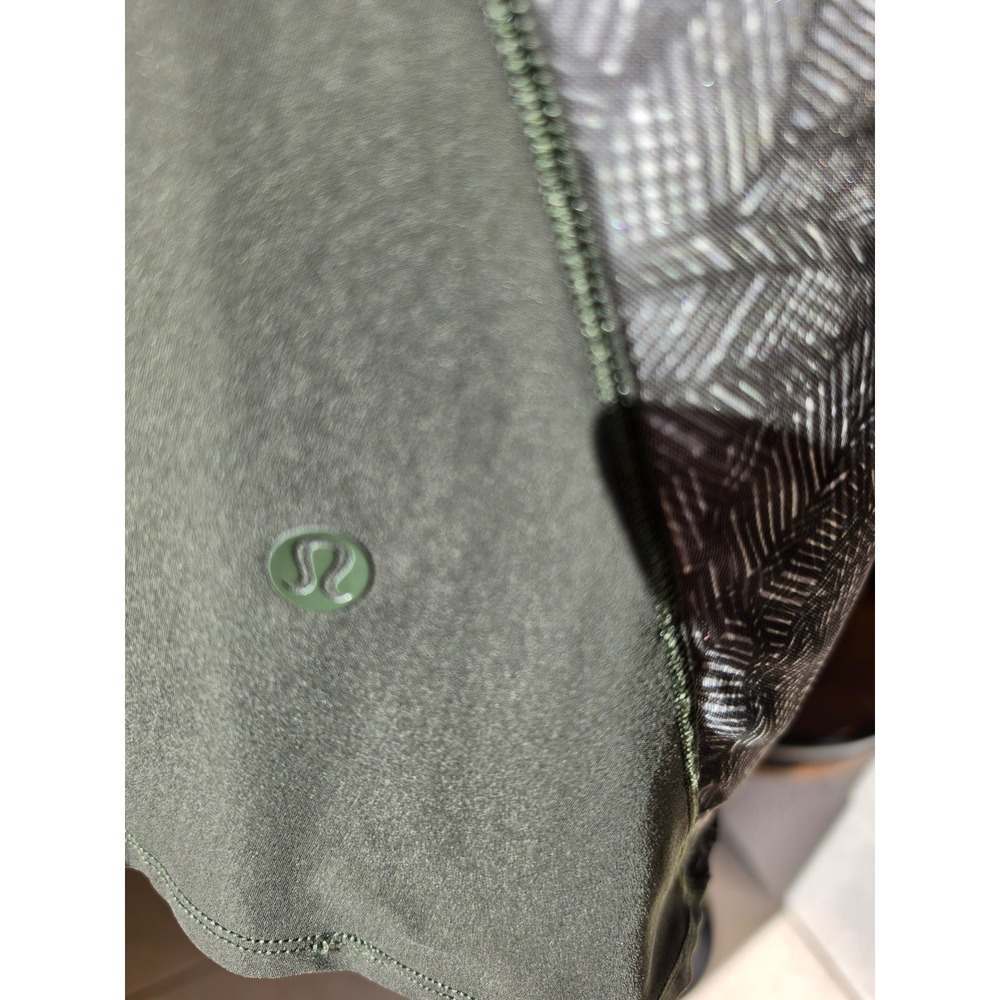 Lululemon Mesh Back Tank Top Dark Olive Green Open Back Yoga Gym Women Size 4 - Picture 3 of 3